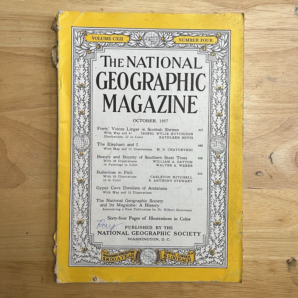 Vintage National Geographic October 1957 Scottish Poets Ballerinas Andalusia